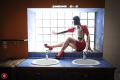 Rack Framboise / photo: Dom Secher / latex dress: Westwarbound / latex hood: Mademoiselle Ilo / Halloween Day / 34