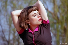 Pink in black