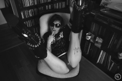 Rack Framboise / photo: Marco Helena /  t-shirt: Marilyn Manson / latex short: Mademoiselle Ilo / 12